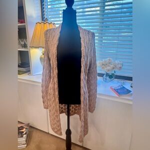 Leo & Nicole Women's Lace Cardigan - Beige